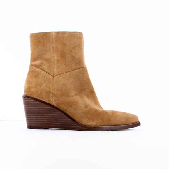 NEW Vince $395 Mavis Wedge Suede Leather Bootie - Picture 2 of 6
